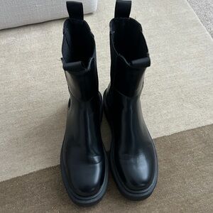 Black Leather Ankle Boots
